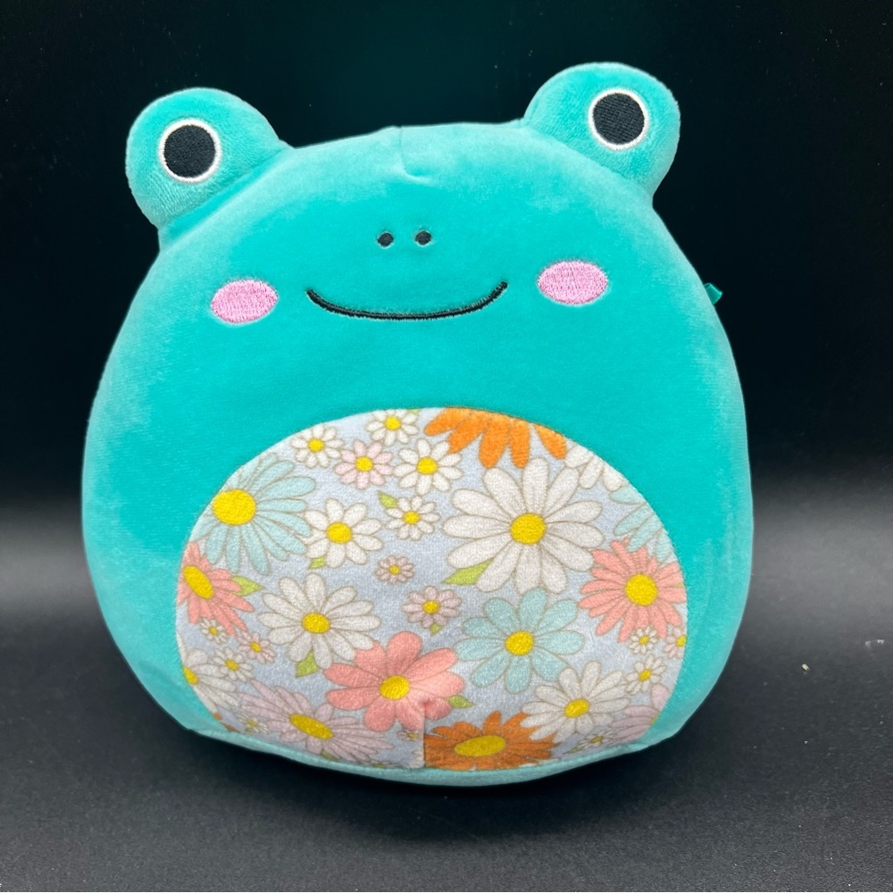 Squishmallows Robert the Frog 8” Plush Teal Floral Belly Kellytoy